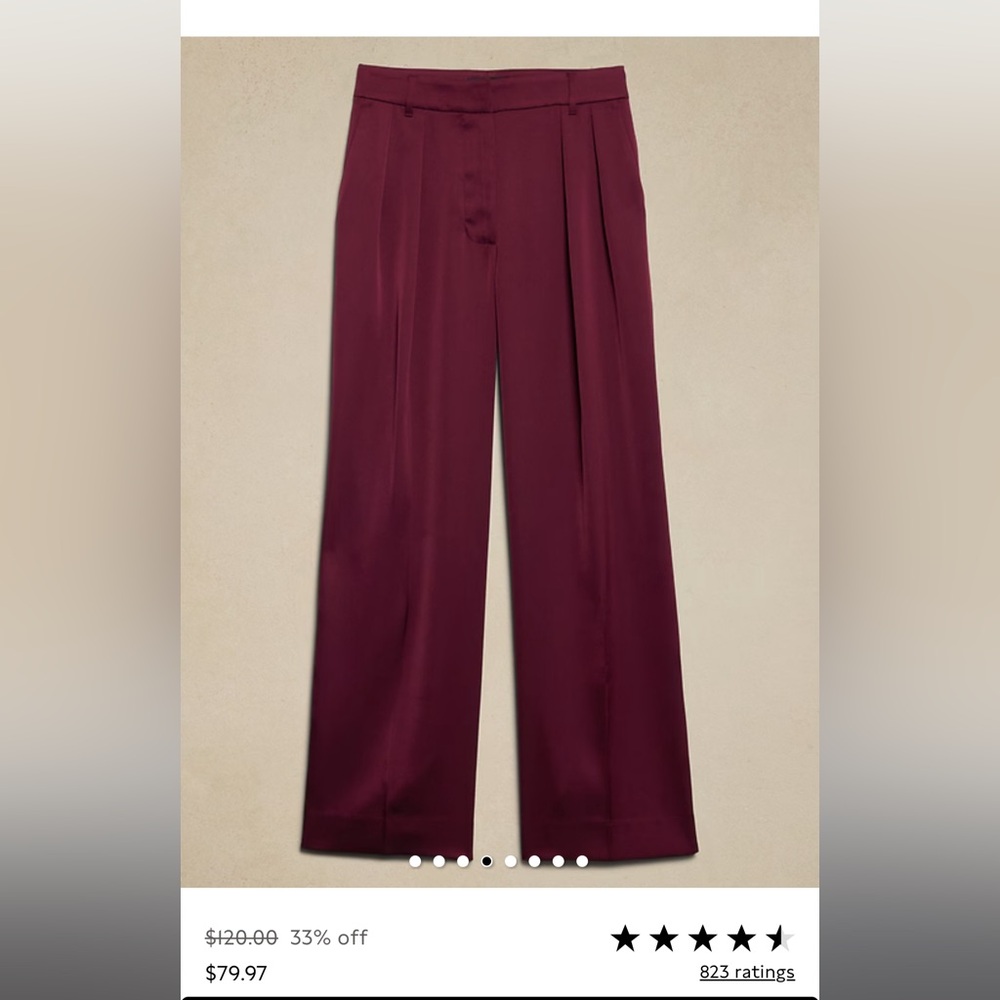 Banana Republic Factory Deep Red Wide Leg Pants